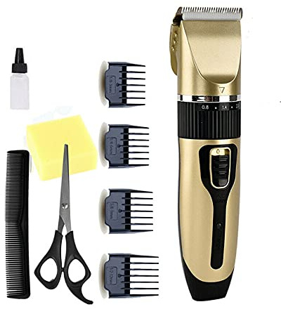 Professional Electric Pet Hair Clipper Set - Cordless, Low Noise Dog and Cat Trimmer - Rechargeable & Fast Charging Grooming Kit