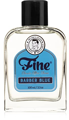 Fine Men's Aftershave - Barber Blue Fragrance, Soothing & Toning Post Shave Balm, Calms Razor Burn, Classic Barbershop Feel Alcohol-Based Formula, Gentle for All Skin Types, 100ml