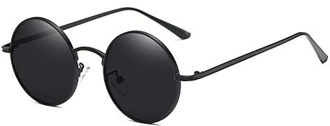 Long Keeper Runde Sonnenbrille Unisex - Klein Vintage Sonnenbrille Rund für Herren Damen Retro Hippie Steampunk Brille mit UV400 Schutz Metallrahmen