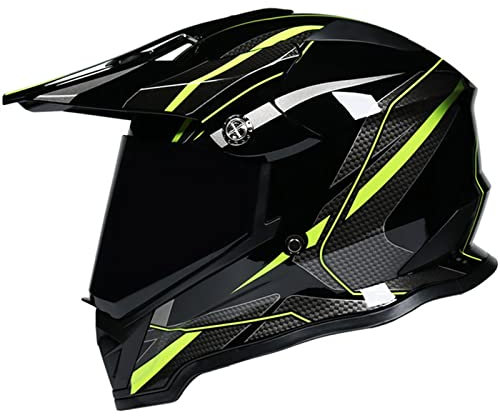 Casque Moto Cross Homme DOT ECE Homologué Casques Modulables De Moto, Casques Motocross, Avec Visière Casque Intégral Femme Motocross Adulte Casques Intégraux Moto ( Color : B , Size : XL=(61-62cm) )