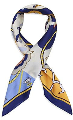 LumiSyne Seidenschal Damen Quadratischer Schal Farbe Malerei Gedruckte Retro Künstlerisch Stil Leicht Satin Kleines Vierecktuch Multifunktionales Halstuch Bandana Kopfschmuck Haarband 70×70cm