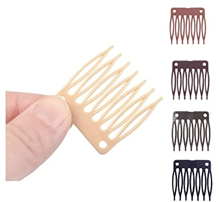50 Stück/Los Haarkamm-Gleiter Kunststoff 7-Zähne Perücken-Klammern für Perückenherstellung (Blond)