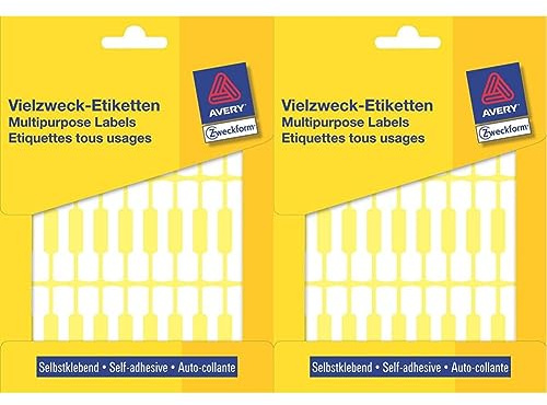 AVERY Zweckform 3335 Preisetiketten (49 x 10 mm, selbstklebende Schmucketiketten im Hantelformat zur Kennzeichnung von Brillen oder Schmuck) 930 Aufkleber weiß (Packung mit 2)