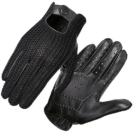 WILsem Handschuhe aus echtem Schaffell-Leder, für Herren, warm, Strick-Fäustlinge