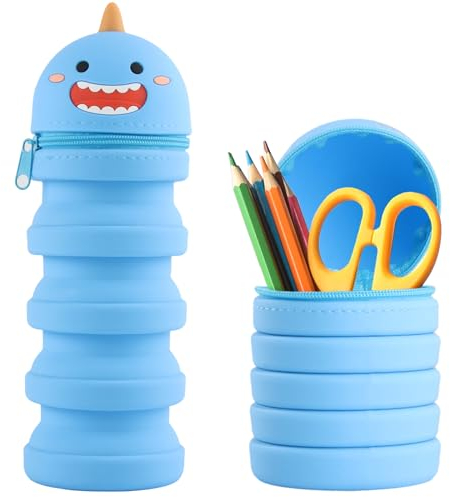 Darryy Federmäppchen Teleskopisch, Federmäppchen Cartoon Bleistifthalter, Mäppchen Cute, Bleistifthalter für Kinder, Aufbewahrung Schreibwaren, Kleine Kosmetiktasche Kinder (Dinosaurier)