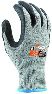 Ergos Gants De Sécurité Contre Les Coupures | 10 Paires | Protège Contre Les Risques Intermédiaires De Coupure Niveau B | Multi-Industrielle | Taille 6-11 | Gris Chiné/Noir | Certifié CE