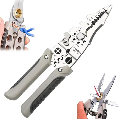 Multifunctional Wire Stripper Crimper Cable Cutter Pliers 2024 New Arrival Multifunctional Wire Stripper Professional Wire Stripping Tool Gift for Father's Day (1 Pack)
