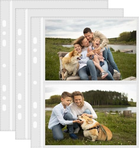 30-Pack 4x6 Photo Sleeves for Ring Binders, Total 120 Pockets, 6.9x8.6
