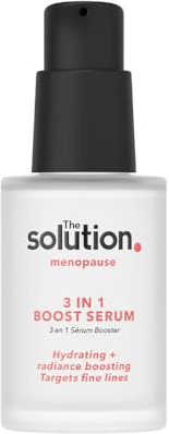 The Solution Menopause 3 in 1 Boost Serum (30 ml) Dermatologisch getestete Anti-Aging-Hautpflege, super feuchtigkeitsspendendes Kollagen-Serum für das Gesicht, vegan & tierversuchsfrei