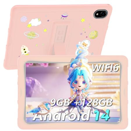 DOOGEE U10KID Tablet para Niños, Tableta 10 Pulgadas, 9GB +128GB（Up to 1TB, Tablet Táctil HD, 5060mAh, APPS para tabletas Infantiles, Widevine L1, TUV, Control Parental, Pink