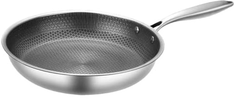COLLBATH Stainless Steel Honeycomb Frying Pan Nonstick Thickened Skillet