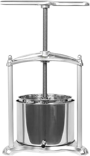 LYJYUJIE Traubenpresse, Manuelle Weinmühle, Fruchtweinpresse Mit Dreieckiger Struktur Und T-Griff Für Die Herstellung Von Wein, Honig, Saft (6L)~/