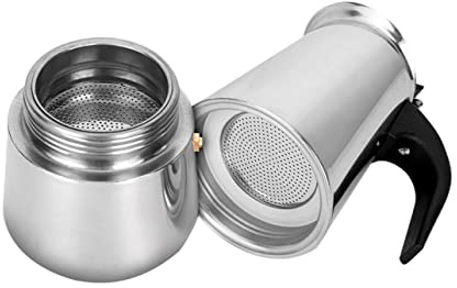 PHENOFICE Caffettiera Acciaio Inox Caffettiera Espresso 300 Ml Bollitore Resistente Caffè Per Home Preparare Caffè