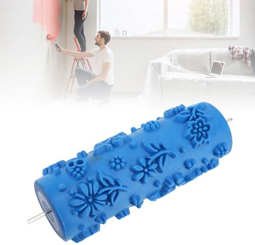 Pattern Paint Roller, 5 Inch Rubber Reusable Versatile Decorative Art Texture Roller, Brush Sleeve Texture Stencil Wall Decor DIY Tools Decorative Texture Roller for Wall Door