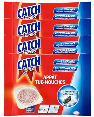 CATCH Lot de 4 x 1 Appât tue-mouches