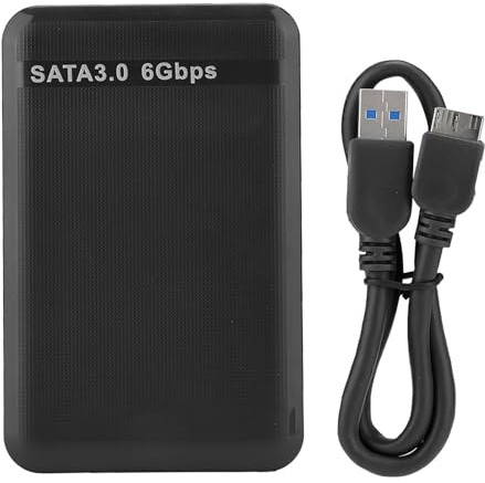 RASTKY Boitier Disque Dur Externe, Boitier Ssd 2.5, Boitier Disque Dur 2.5 pour Les Amateurs de Technologie, Supports 6Tb Uasp Acceleration (Noir) (Not Inclube Hard Disk)