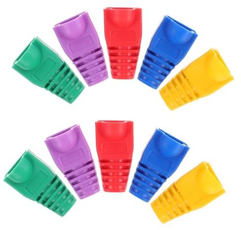 jojofuny 50pièces Gaines De Protection pour Câbles De Données Et Connecteurs Ethernet Gestion des Câbles Housse De Gaine pour Capuchons pour Connecteurs Ethernet