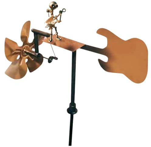 Generisch Gitarrist Windmühle Metall, Gitarristen Windrad Garten Deko, Rock Art Kinetische Windskulptur Für Draußen, Musiker Geschenke, Handmade Metal Guitarist Windmill