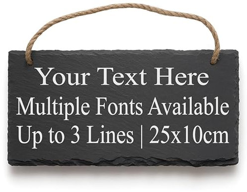 Crafted Memories - Personalised Slate Garden Sign | Rustic Natural Edge | Easy Installation | Weather Resistant | Ideal for Outdoors, Slate Material - Small