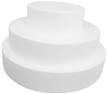 LIFKOME Set 3 Strati di Simulacri per Torte in Schiuma Bianca, Forma Rotonda Creativa per Decorazione Torta, Applicazione Versatile per Preparazione Dolci e Feste Nuziali