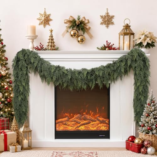 MACTING Weihnachtsgirlande, 9FT Girlande Weihnachten Outdoor für Dekoration | Voll-PE Grün Tannengirlande künstlich, Weihnachtsdeko Girlande für Türen, Bögen, Treppen, Draußen, Kamin, Christmas
