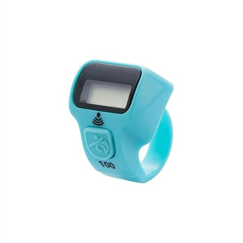 Electronic Finger Tally Counter, Mini LCD Digital Display Clicker with Number Count, Resettable Hand Counter for Knitting, Crochet, Lap Tracking, Golf, Fishing, and Rowing (Light blue)