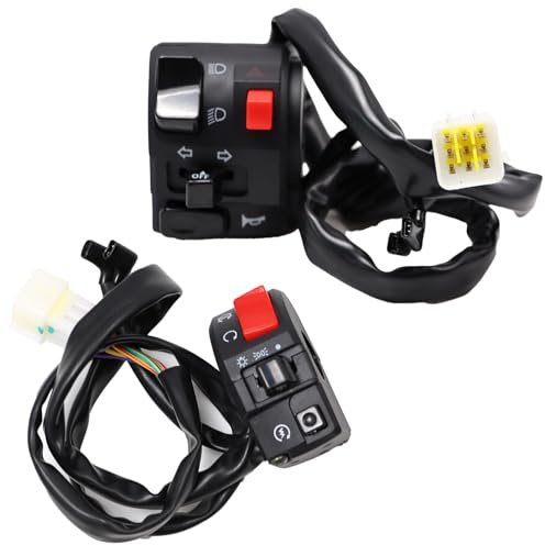 YananAC 1 Para 22mm Lenker Motorrad Schalter Lenkerschalter für Blinker Blinkerschalter Blinkerschalter Fernlicht Abblendlichtschalter Blinker für Ebike Blinkerschalte Traktor
