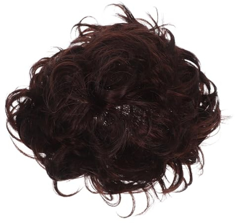 VILLCASE Kurze Braune Herrenperücke mit Locken für Cosplay Halloween und Partys Leicht Komfortabel und Schnell zu Stylen mit Hitzebeständiger Faser