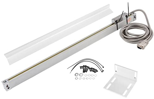 Hyuduo 500mm Linear Scale with 5 Bearing System, Aluminum Body and Zinc Alloy Head for Stable Measurement, Fits JCS900-2AE/JCS900-3AE Digital Readout on Lathe and Milling Machines