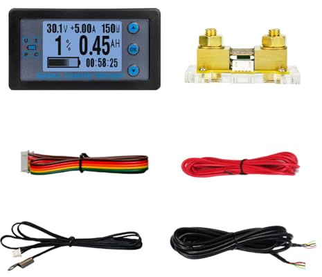 Coulomb Messgerät Batterietester 8-120V Strommesser Bluetooth-kompatibel Batteriekapazitätsprüfer Messgerät mit Shunt Professionelle Elektriker Ausrüstung
