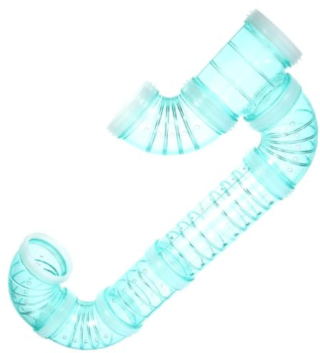 Mikikit Kit de 3 Tunnels en Plastique Vert pour Hamster Tubes Modulables, Facile à Observer Activités du Hamster en Cage
