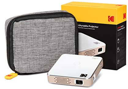 KODAK Ultra Mini Portable Projector | HD LED DLP Rechargeable Pico Projector - 100” Display - Includes Soft Case