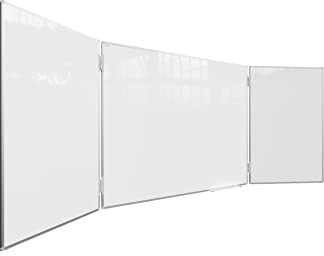 ALLboards Whiteboard Klapptafel 150x100cm//300cm mit Aluminiumrahmen Magnettafel Flügeltafel Weiß, Magnetisch, Trocken Abwischbar