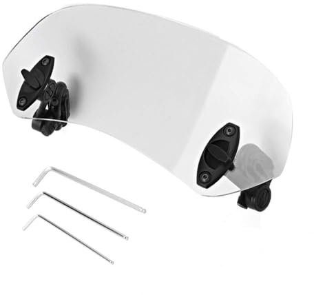 VOBOR Windabweiser Motorrad, Verstellbare Clip-on Windschutzscheibe Zubehör, Universal Erweiterung Spoiler Aufsatz für Rennrad Motorrad