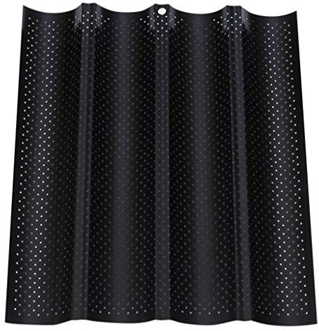 Plaque de Cuisson Perforée Moule,Plaque Moule à 4 Baguettes,Anti-adhésif - Plaque à Baguettes Perforée, 38 x 33 CM (Noir)