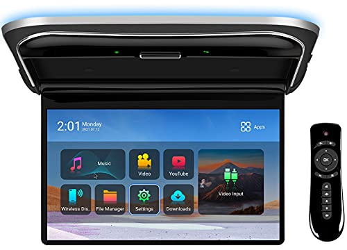 XTRONS 12.5 Android Car Overhead Player Full HD IPS 106° Screen Octa-core Car Roof Multimedia Player Car Video with Superior Sound and Screen Mirroring Support 8K Video HDR10+/HDMI/USB/AV/IR/WIFI