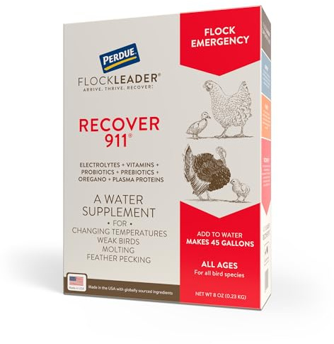 FlockLeader Recover 911, Poultry Water Supplement for Flock Emergencies,8oz