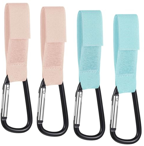 4 clips para cochecito, clips para cochecito para cochecito, clips para cochecito para bolsas para colgar bolsas de compras o bolsas de pañales en tu cochecito o silla de paseo (rosa y azul)