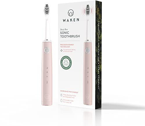Waken Sonic Electric Toothbrush, Precision-Power Technology for Plaque Removal & Stain-Free Smile, Oral Care for Men & Women in Dusty Rose