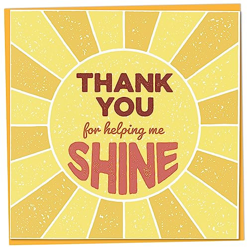 Dankeskarte für Lehrer, Ende des Jahres Abschiedskarte, Thank You For Helping Me Shine, Lehrer Dankeskarte, Ende des Jahres, beste Lehrerkarte, Dankeschön Kindergarten