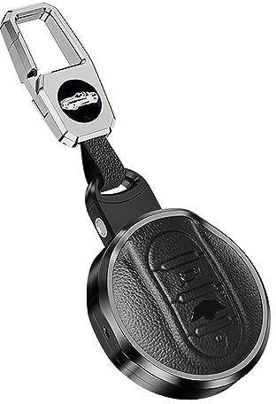 HIBEYO Intelligente Autoschlüssel Hülle passt für BMW Mini Schutzhülle Schlüsselhülle für Mini Cooper F54 F55 F56 F57 F60 Clubman Countryman Cooper S Schlüsselgehäuse Schlüsselring 3Tasten-Schwarz