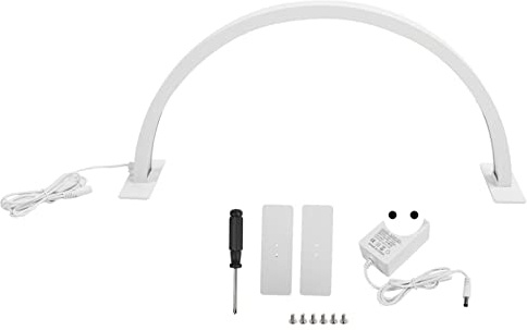 Lampada a Mezzaluna a LED 25W, Luce a LED Tavolo 3000K‑6500K a Forma di Mezzaluna Regola la luminosità Lampada di Bellezza per Ciglia Bianca (Spina UE)