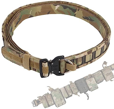 TS TAC-SKY 1.5inch Tattico Cintura da Combattimento 3 Strati Fibbia in Metallo A Sgancio Rapido Molle Mens Cinture Camo Airsoft Tiro Caccia Gear Accessori (Color : CP)
