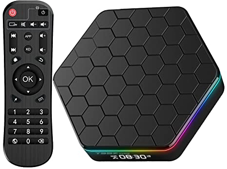 Android TV Box 12.0, TV Box Android 2025 4GB RAM 64GB ROM H618 Quad Core Cortex-A53 CPU, Android Box 6K 4K WiFi6 2.4G+5G Dual-WiFi Bluetooth 5.0 LAN 100M Ethernet HDR10+ 3D H.265 Smart Box für tv