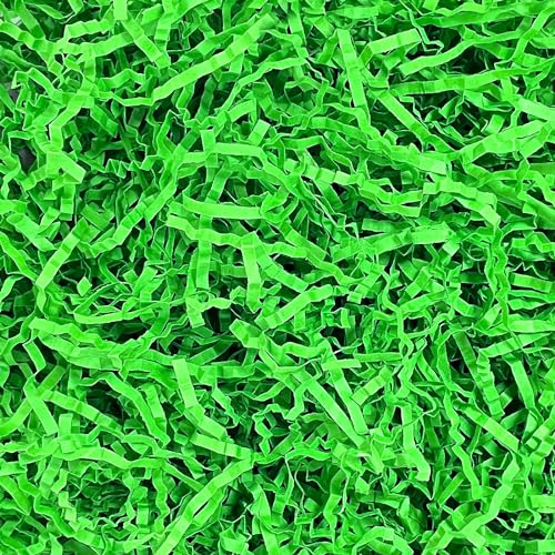 Hikkcos Carta da taglio increspata verde erba pasquale da 0,5 kg, confezione grande, carta riciclabile, per confezione regalo di Pasqua, riempitrice di carta verde, riempitrice per brandelli di carta
