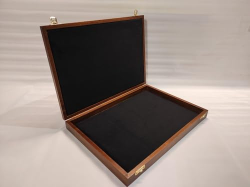 Coffret en Bois pour Plateaux Numismatiques, Intérieur en Velours, Vitrine Personnalisable pour Collectionneurs de Monnaies, Médailles et Bijoux