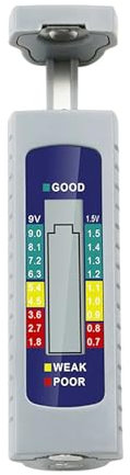Gasea Digital Battery Checker Tester with LCD Display – Universal Battery Tester for 1.5V AA, AAA, Cell Batteries, 9V Batteries, 6F22 Rechargeable Batteries