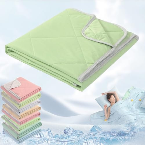 Cooling Sleep Kühldecke, 3-Lagen Cooling Sleep Decke, Kühlende Bettdecke, Premium Summer Cooling Blankets, Breathable Comfort Blankets and Sofa Blankets (Fruchtgrün, 150 * 200CM)
