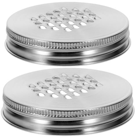 2pcs Mason Jar Cheese Grater Lid 86mm Stainless Steel Regular Mouth Mason Jar Lids Vegetable Shredder Lid for Ginger Potato Carrot Spice Parmesan Butter Lemon Zester Lid