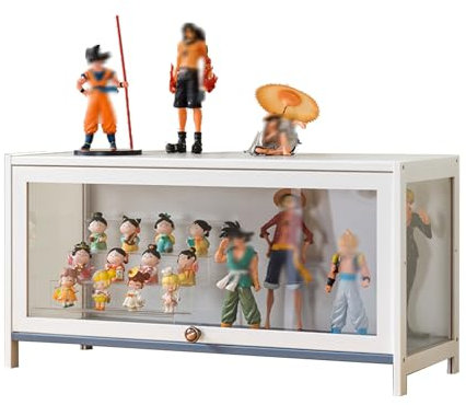 Koubhyj Vitrine en Verre, Vitrine pour Collection Vitrine Meuble de Rangement Vitrine Murale étagère et étagère D'exposition pour La Maison(80x33x40cm-1Couche/Blanc-Transparent sur Trois Côtés)